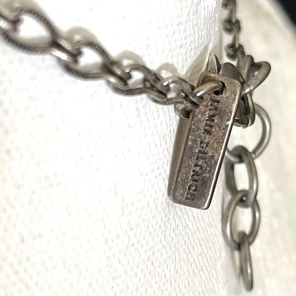 NEW Jamie Dietrich Silver Turquoise Cross Tan Tassel Stainless Steel Necklace - Picture 9 of 14